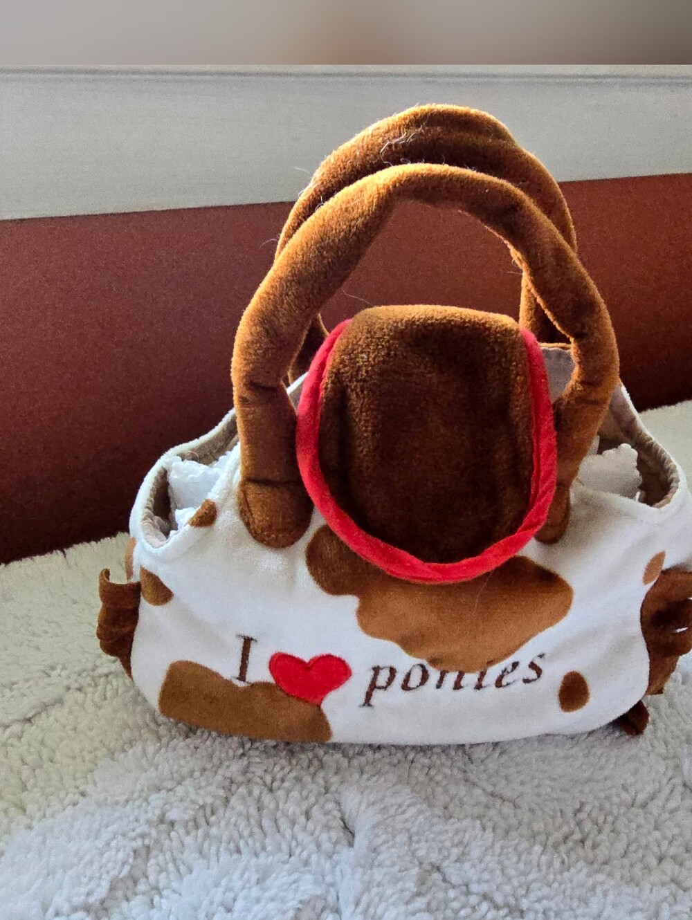 PMT Holdings Inc Western Childrens "I Love Ponies" Faux Soft Fur Two Straps